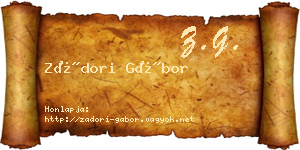 Zádori Gábor névjegykártya