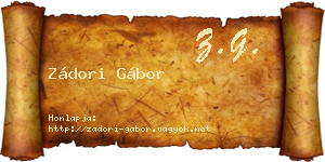 Zádori Gábor névjegykártya